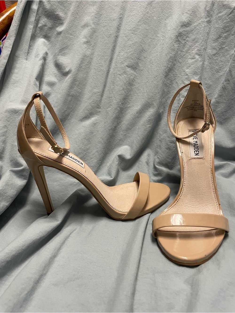 Steve Madden Nude Ankle-Strap Stiletto Sandals 7